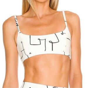 WeWoreWhat Cami Bra Top Scribbles in Off White Multi Size Small NWT